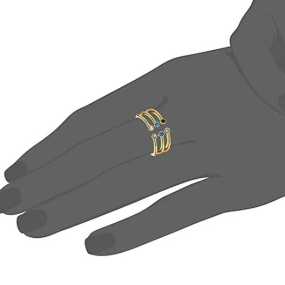 REBECCA MINKOFF GOLD RINESTONE OMBRE BUBBLE CLAW RING - Picture 5 of 5